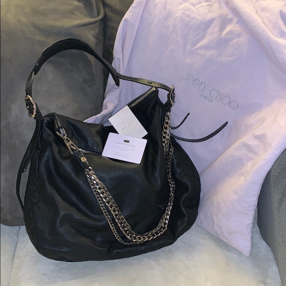 ๐TRADED!!๐ โจ๐ฅ MINT Jimmy Choo Chain Hobo ๐ฅโจ - Picture 1 of 8
